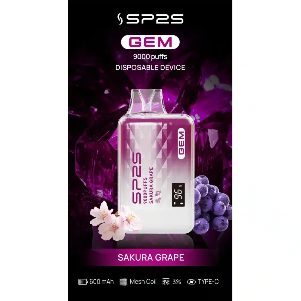 SP2S GEM9000口拋棄式電子煙｜高清顯示屏｜持久煙感｜精緻設計